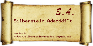 Silberstein Adeodát névjegykártya